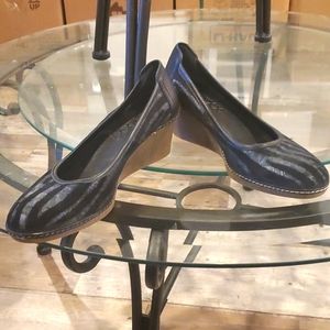 The FLEXX Black Zebra Wedge Comfort Heels Size 8